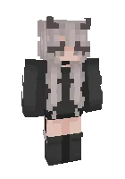 Qora kiyimdagi demon qiz — Minecraft skin, rasm 1