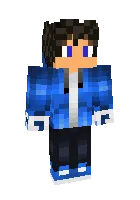 Ko‘k kiyimdagi bola — Minecraft skin, rasm 1
