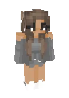Kulrang koftadagi qiz — Minecraft skin, rasm 1