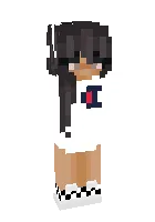 Oq koftada ochkoli qiz — Minecraft skin, rasm 1