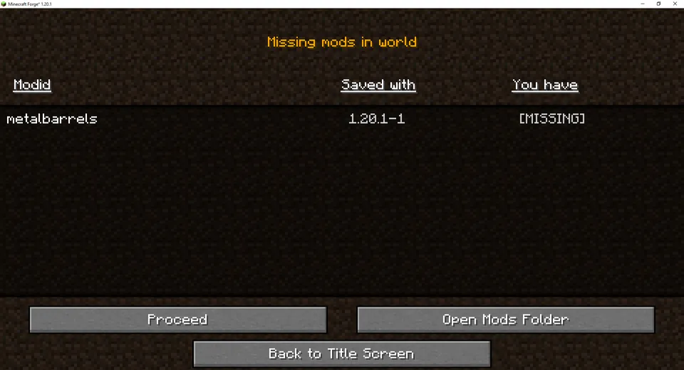 Missing Mods Warning — Minecraft mod, rasm 3