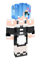 Anime qiz Rem — Minecraft skin, rasm 1