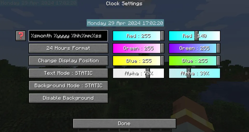 Remind Clock HUD — Minecraft mod, rasm 5