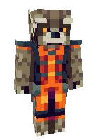 Rocket Raccoon — Minecraft skin, rasm 1