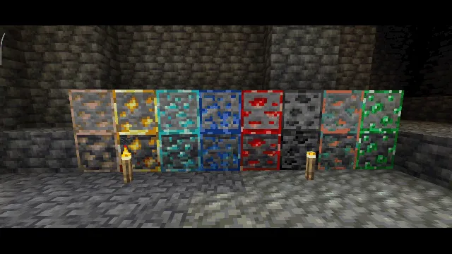 Animatsiyali yorug'lik taratuvchi rudalar — Minecraft tekstura, rasm 1