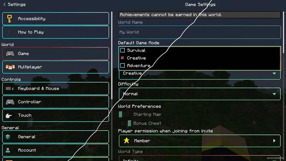 Toza interfeys — Minecraft tekstura, rasm 1