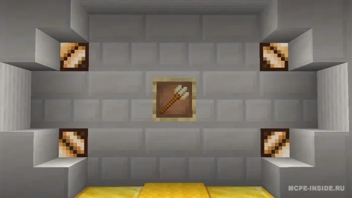 Oltin Uch tishli nayza — Minecraft tekstura, rasm 2