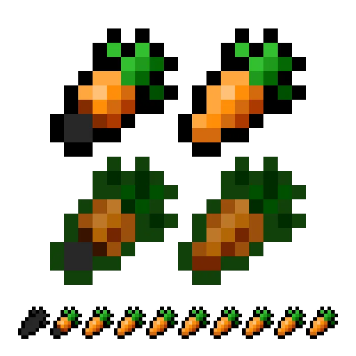 Ochlik shkalasi variantlari — Minecraft tekstura, rasm 3