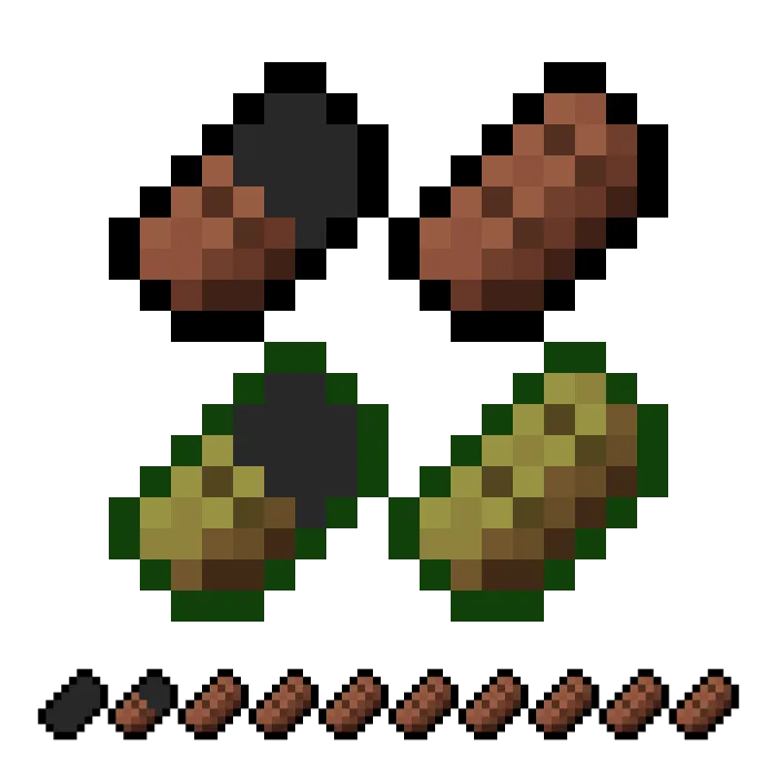 Ochlik shkalasi variantlari — Minecraft tekstura, rasm 4