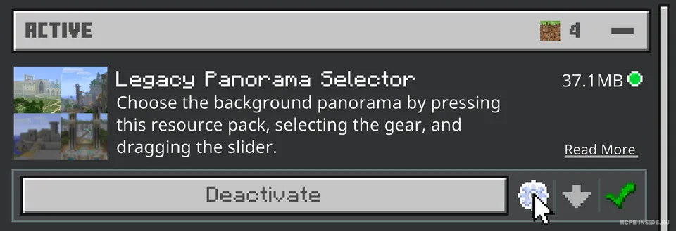 Eski versiyalar panorama tanlagichi — Minecraft tekstura, rasm 1