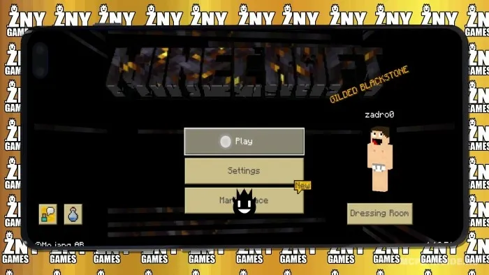 Tillashgan qora tosh — Minecraft tekstura, rasm 1
