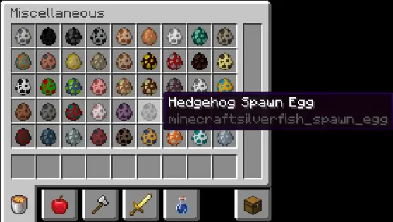 Kumushbaliq o'rniga kirpi — Minecraft tekstura, rasm 4