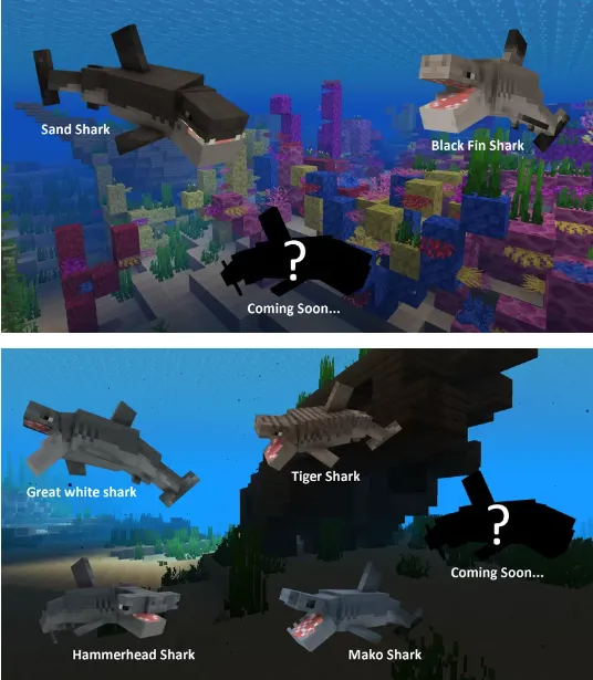 Akulalar + — Minecraft tekstura, rasm 2