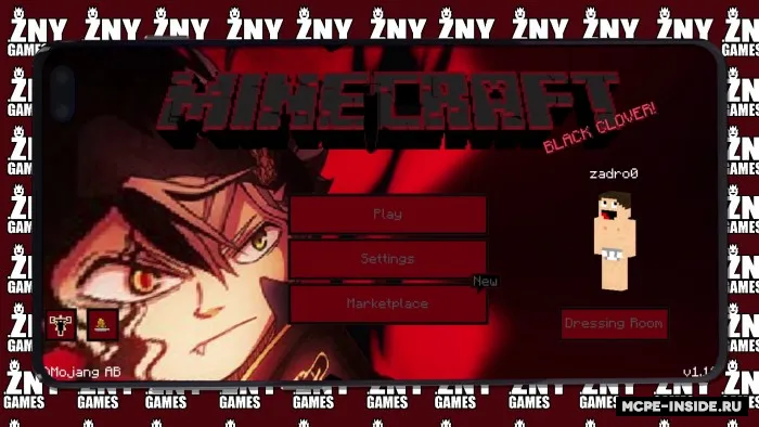 Black Clover — Minecraft tekstura, rasm 2