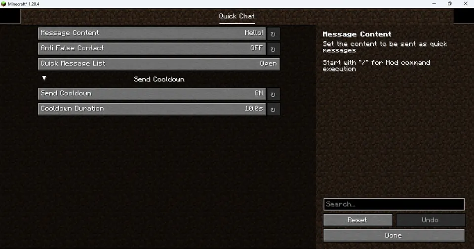 Quick Chat — Minecraft mod, rasm 3