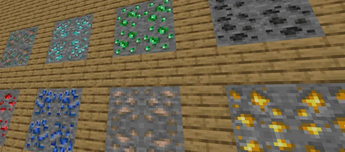 Turli xil rudalar — Minecraft tekstura, rasm 1