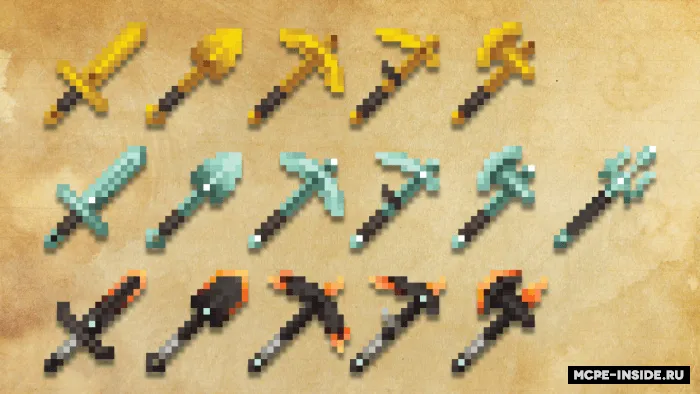 Cal'dan qurol va zirhlar — Minecraft tekstura, rasm 2