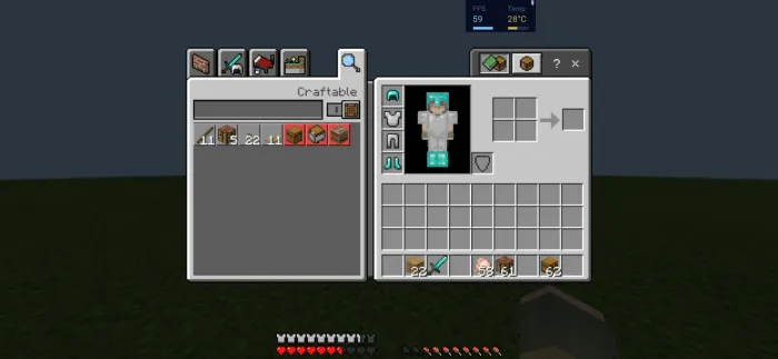 Inventardagi ko'rsatkichlar — Minecraft tekstura, rasm 1