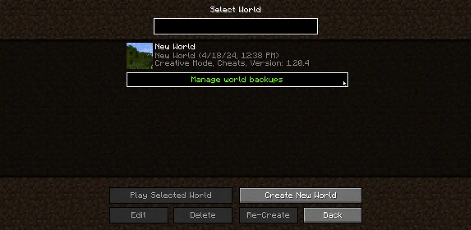 Backup Manager — Minecraft mod, rasm 2