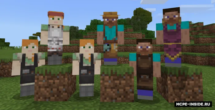 O'yinchi ko'rinishidagi aholi modellari — Minecraft tekstura, rasm 1