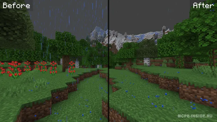 Yaxshilangan ob-havo — Minecraft shader, rasm 3