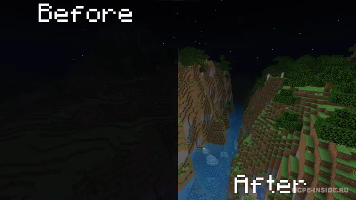 Maksimal ko'rish — Minecraft shader, rasm 1