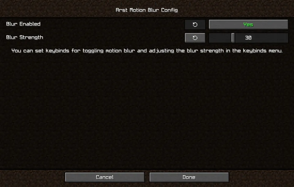 Arst Motion Blur — Minecraft mod, rasm 2