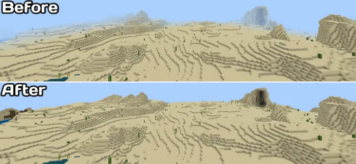 Tumanlarni o'chirish — Minecraft shader, rasm 2