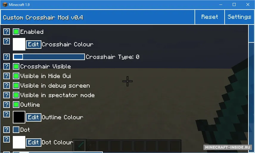 Custom Crosshair — Minecraft mod, rasm 4