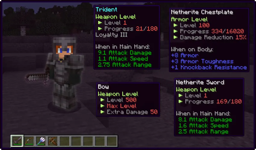 Weapon Leveling — Minecraft mod, rasm 2