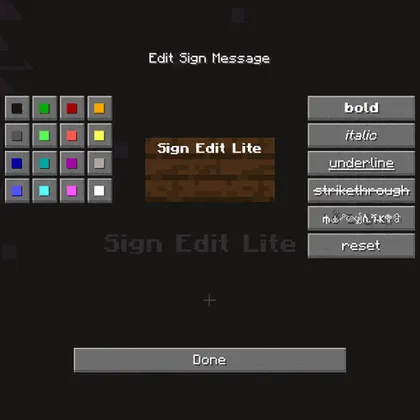 Sign Edit Lite — Minecraft mod, rasm 1