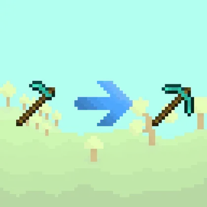 Hoe turns into a pickaxe