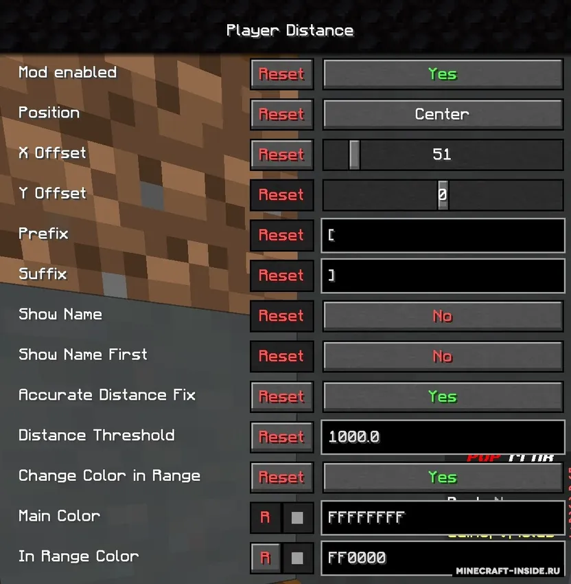 Player Distance Display — Minecraft mod, rasm 2