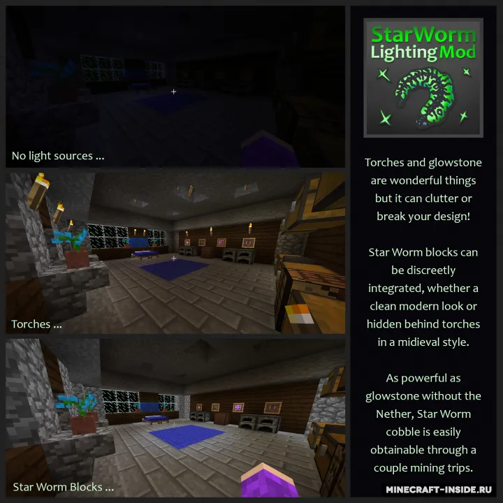 Star Worm Lighting — Minecraft mod, rasm 2