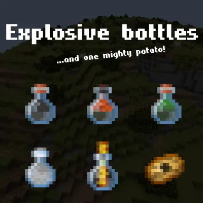 Explosive bottles and one mighty potato! — Minecraft mod, rasm 1