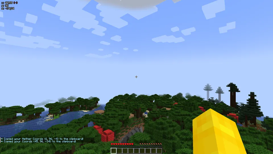 Minimal Coords HUD — Minecraft mod, rasm 2
