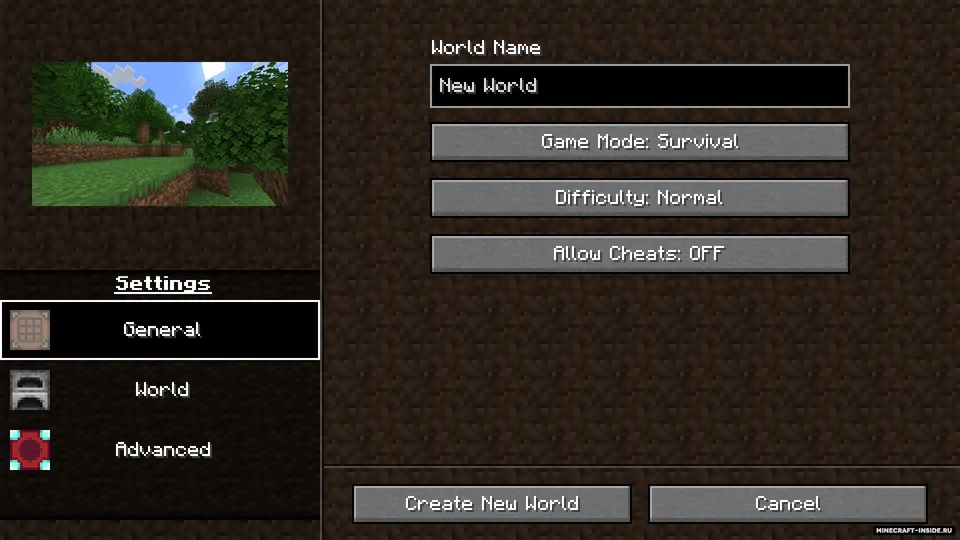 Reimagined World Menu — Minecraft mod, rasm 2