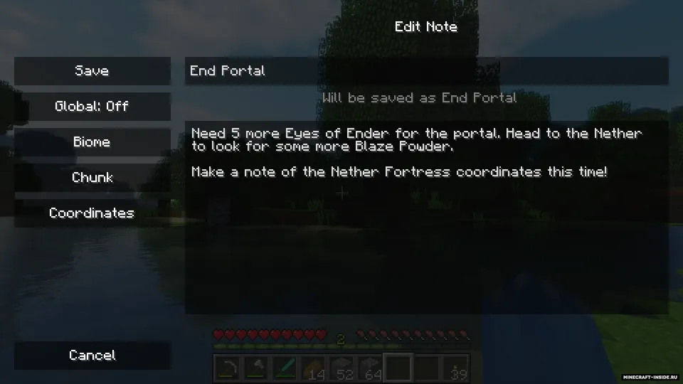 Notes — Minecraft mod, rasm 3