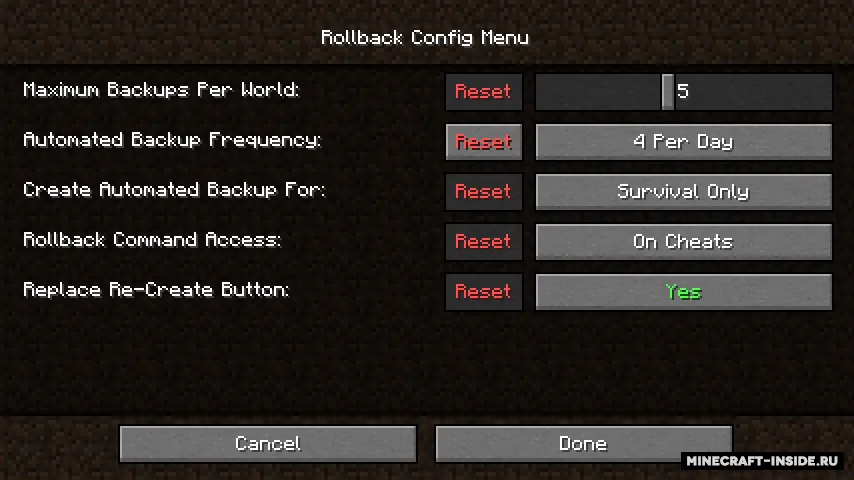Rollback — Minecraft mod, rasm 3