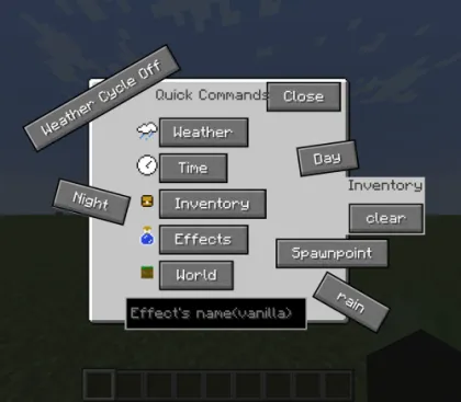 Quick Commands Menu — Minecraft mod, rasm 1