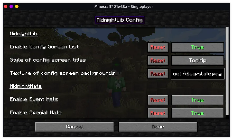 MidnightLib — Minecraft mod, rasm 4
