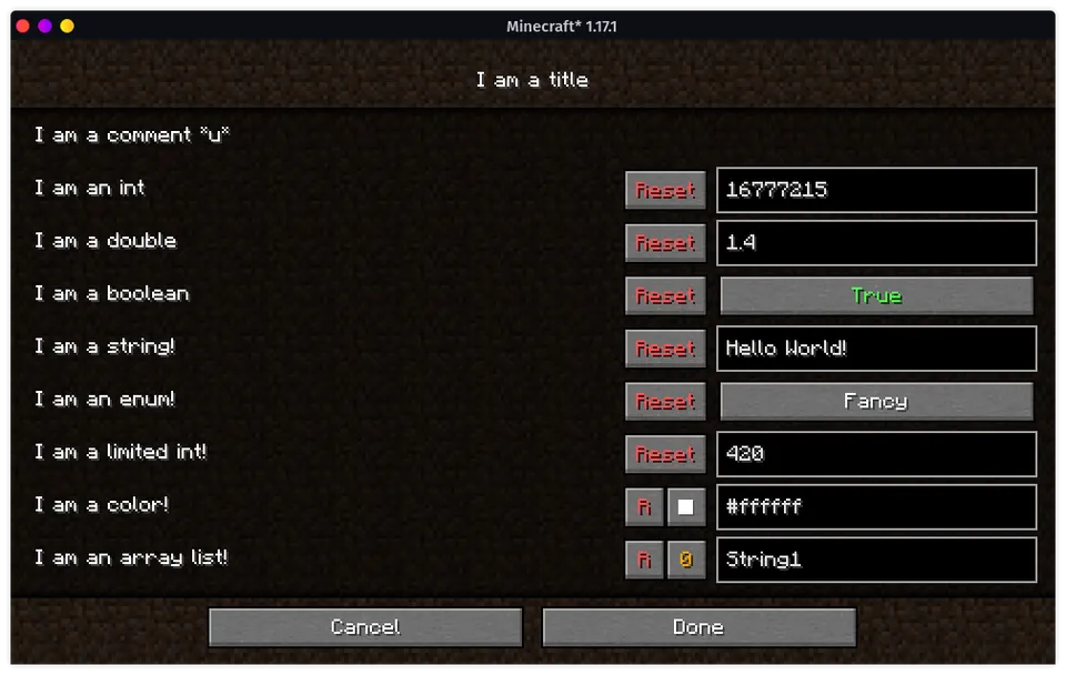 MidnightLib — Minecraft mod, rasm 5