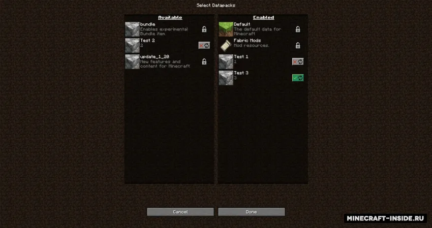 Datapacks Screen — Minecraft mod, rasm 2