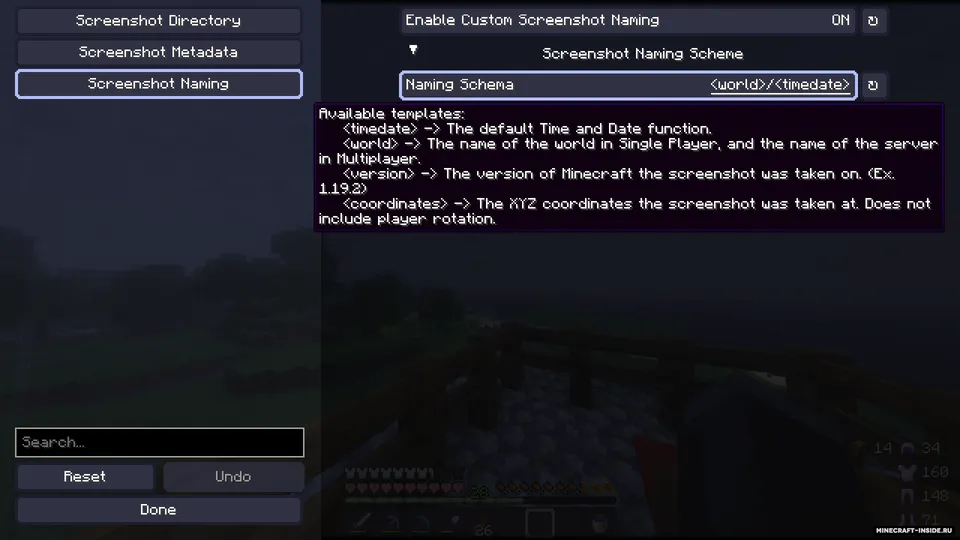ScreenshotSettings — Minecraft mod, rasm 3