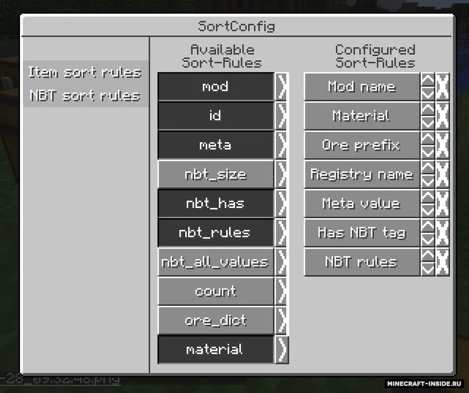 Inventory Bogo Sorter — Minecraft mod, rasm 2