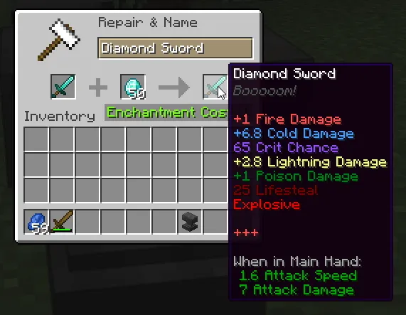 Spoorn Weapon Attributes — Minecraft mod, rasm 3