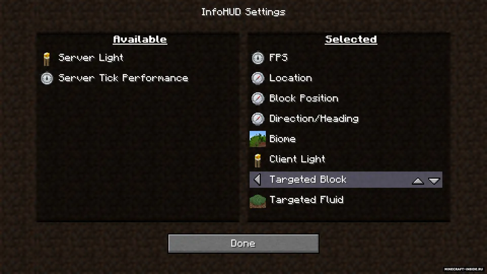 InfoHUD — Minecraft mod, rasm 3