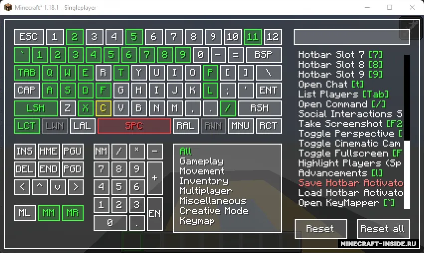 Keymap — Minecraft mod, rasm 2