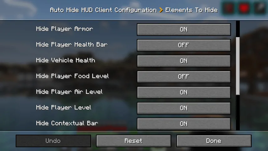 Auto Hide HUD — Minecraft mod, rasm 5