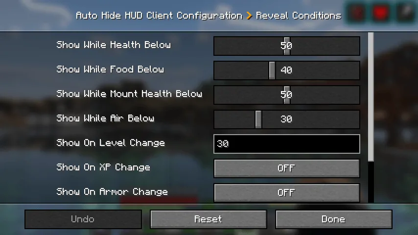 Auto Hide HUD — Minecraft mod, rasm 6